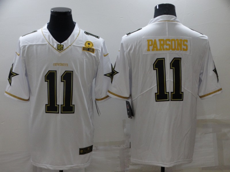 Men 2021 Dallas Cowboys #11 Parsons White Nike throwback jersey->dallas cowboys->NFL Jersey